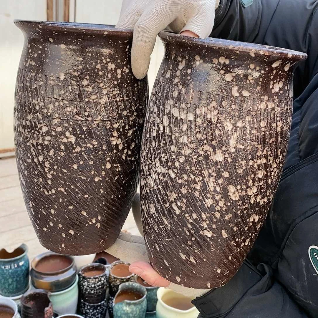 紫砂花盆瑕疵口15高25