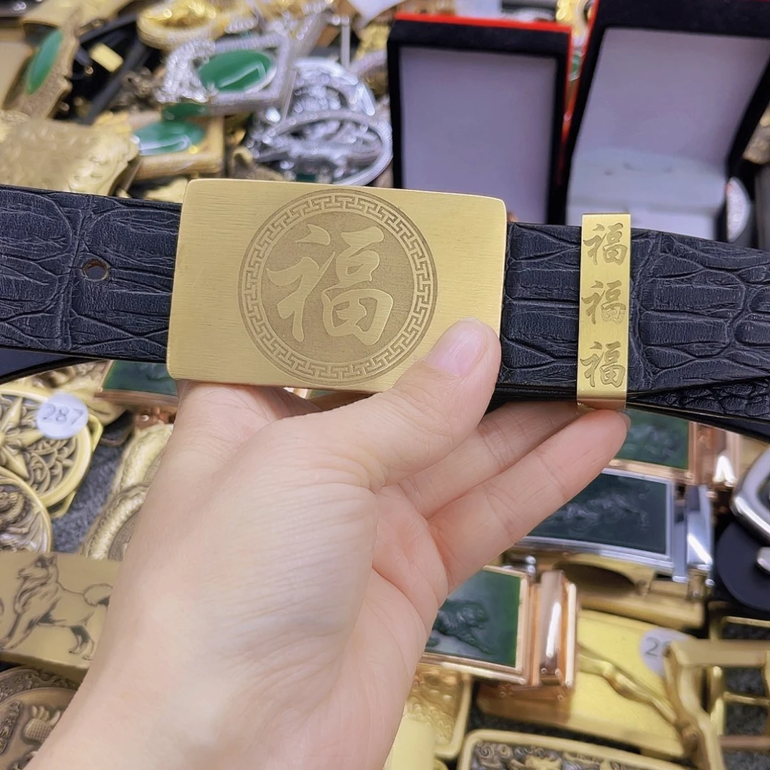 实心黄铜4.0宽扣眼雕刻福深刻发1.2
