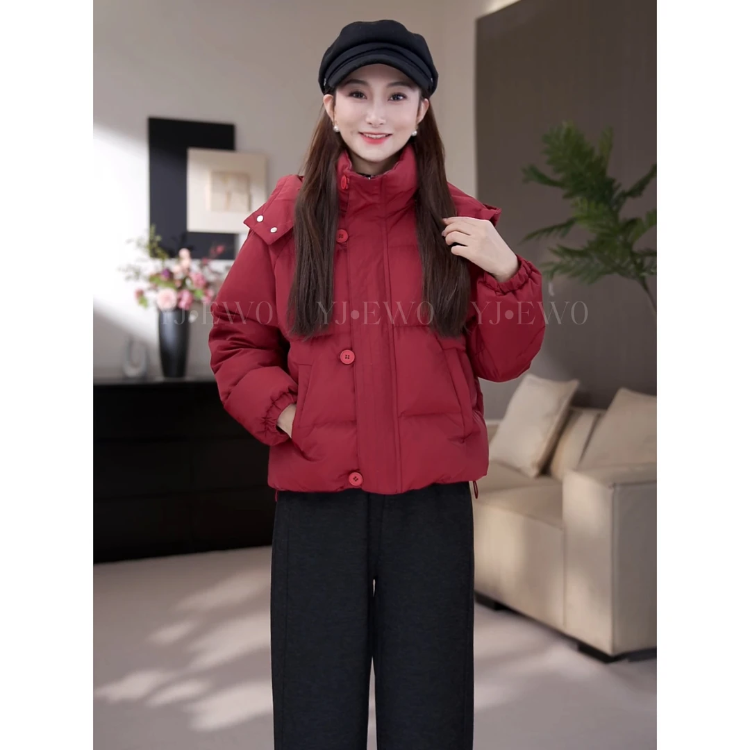 【小爽小个子】冬季新款休闲百搭立领连帽宽松显瘦棉服-YJ1205