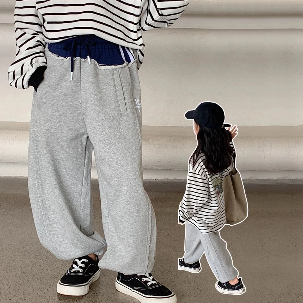 男女童拼接洋气拼接运动裤1002 5-4