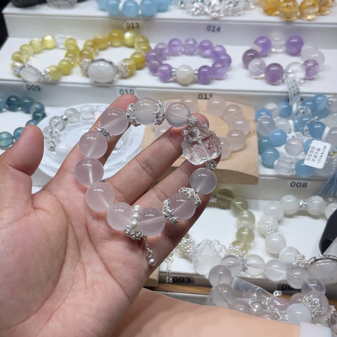 水晶手链未镶嵌奶白晶狐狸，89，14mm