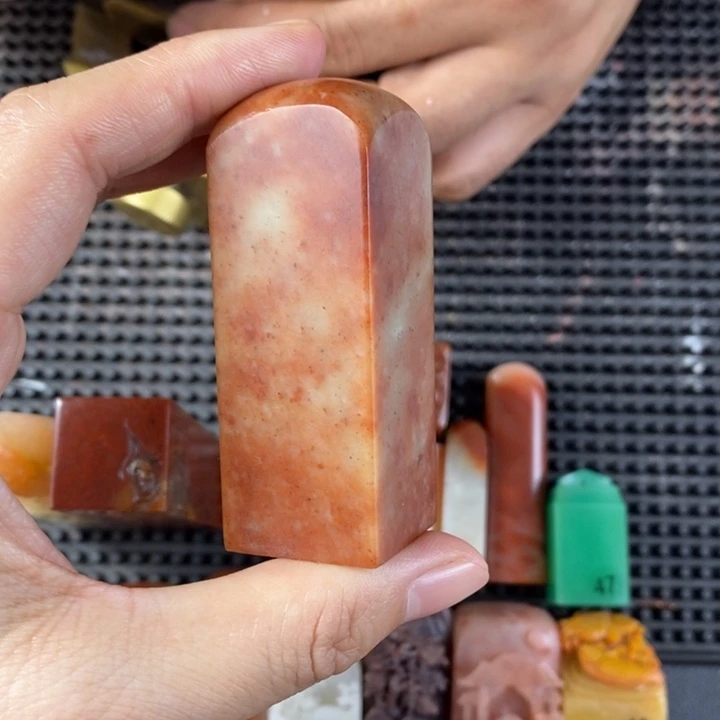 西***枭寿山石印石现场直播手工制作