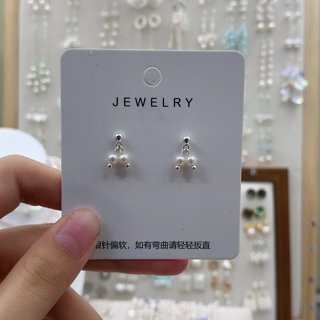 银S925镶嵌淡水珍珠耳饰