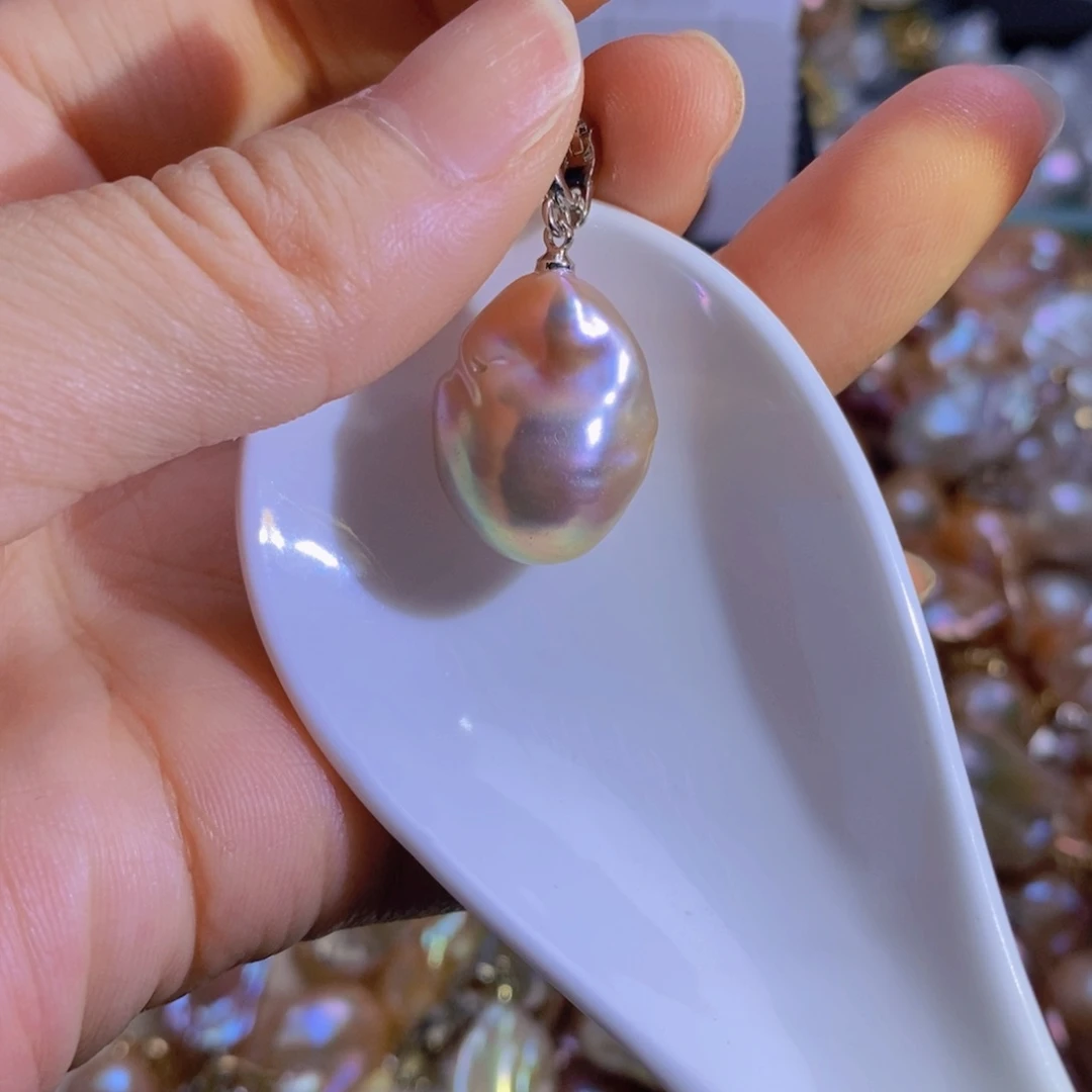 银S925镶嵌淡水珍珠微瑕