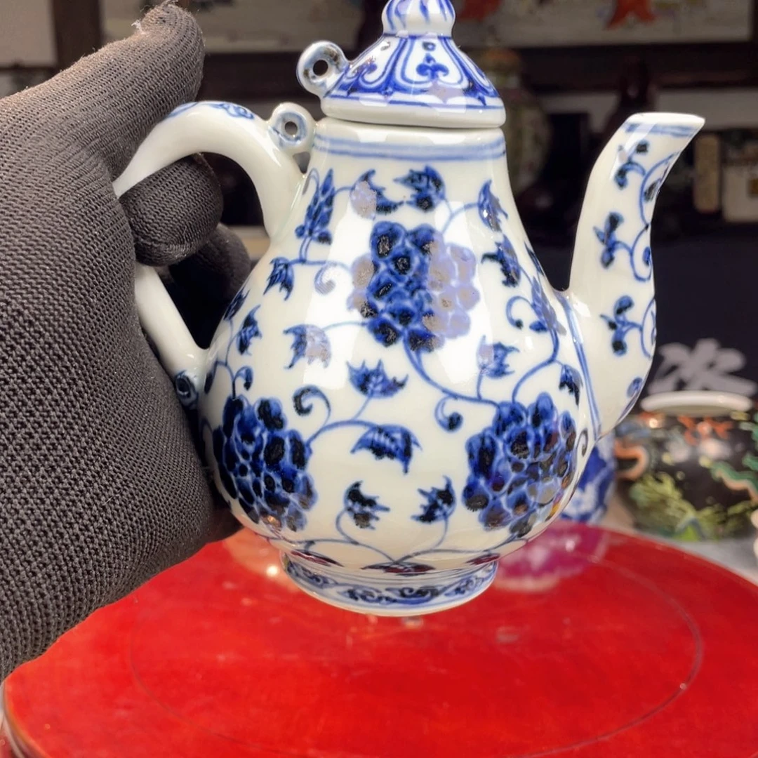 xd青花缠枝执壶全品15公分