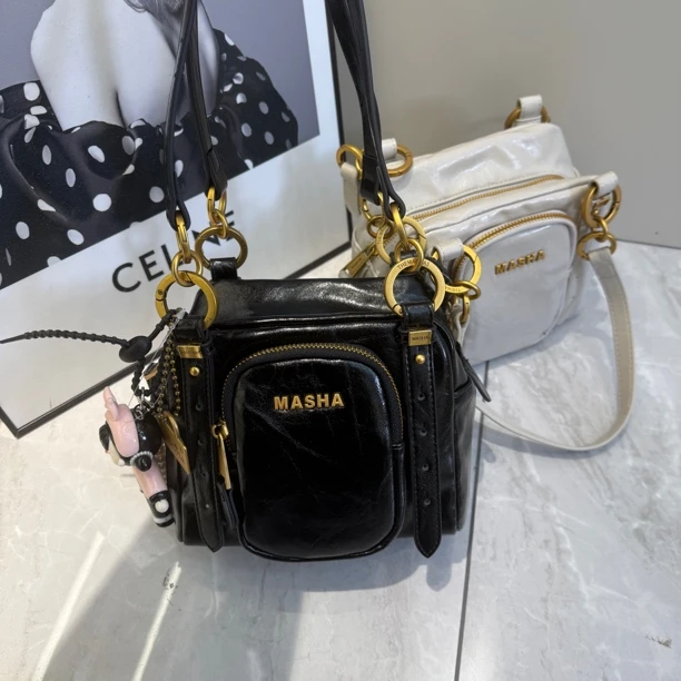 玛莎新款手提韩版大容量女包保龄球包斜跨时尚高级感洋气春