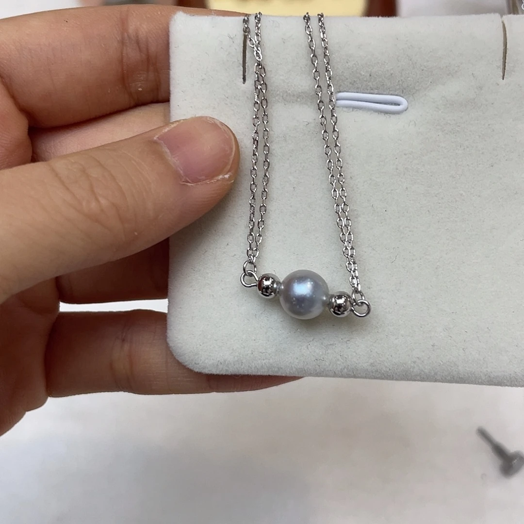 银S925镶嵌手绳海水珍珠