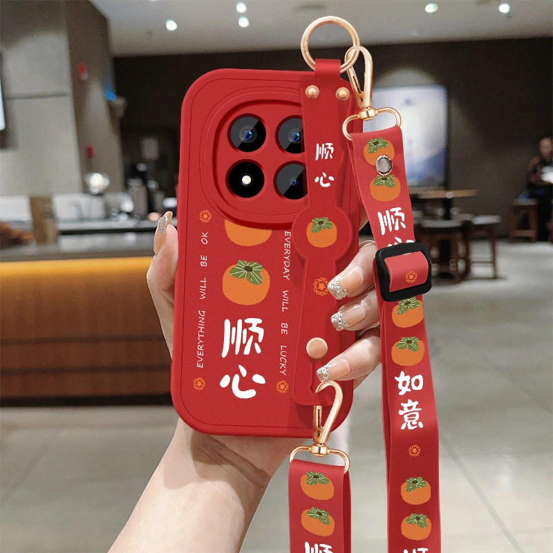 小米红米note15pro手机壳斜挎挂绳note15pro+保护套适用事事顺心