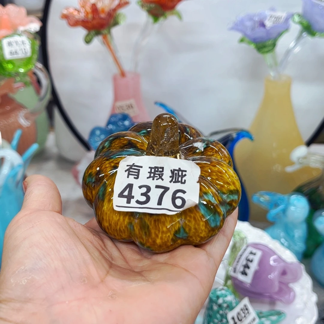 4376小南瓜 家悦琉璃花器摆件瑕