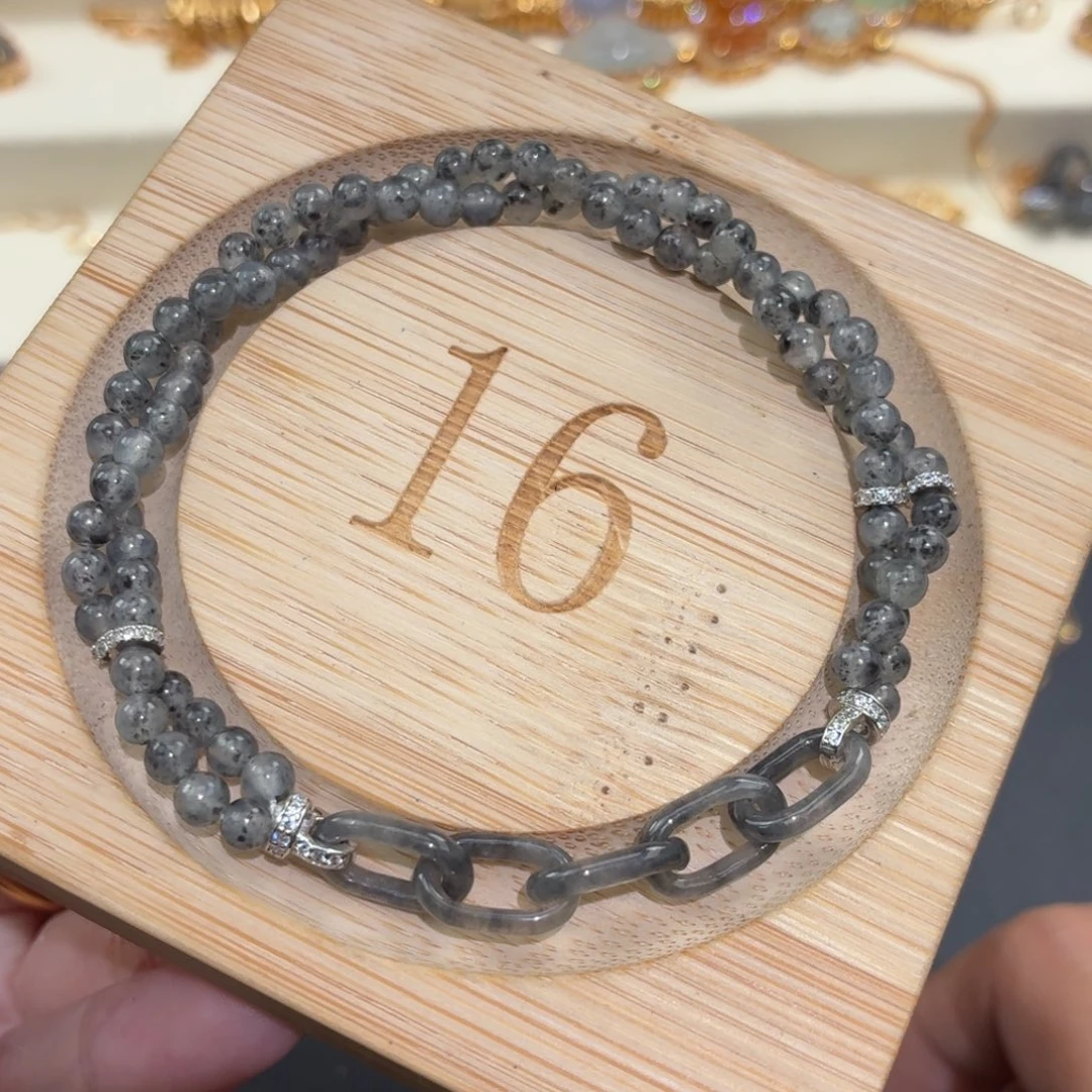 翡翠银S925镶嵌颈饰手串