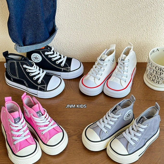 达人专属儿童2025年春季新款男童休闲板鞋软底高帮女童帆布鞋夏款