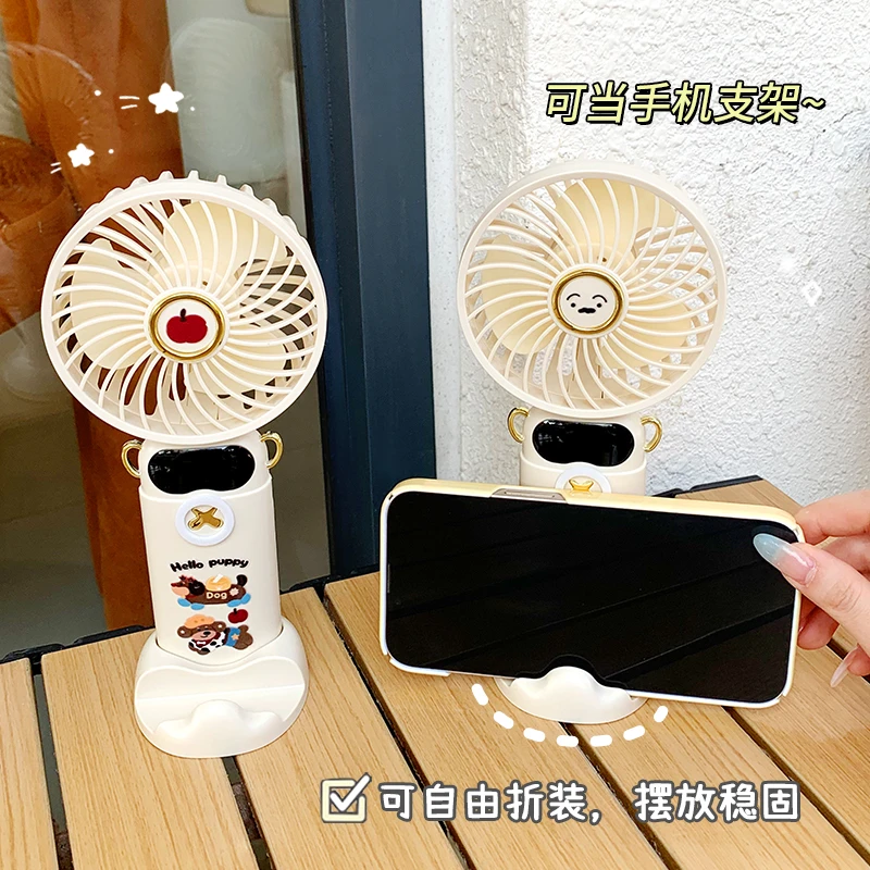 可爱手持小风扇便携式随身小型静音办公室桌上学生宿舍usb充电款