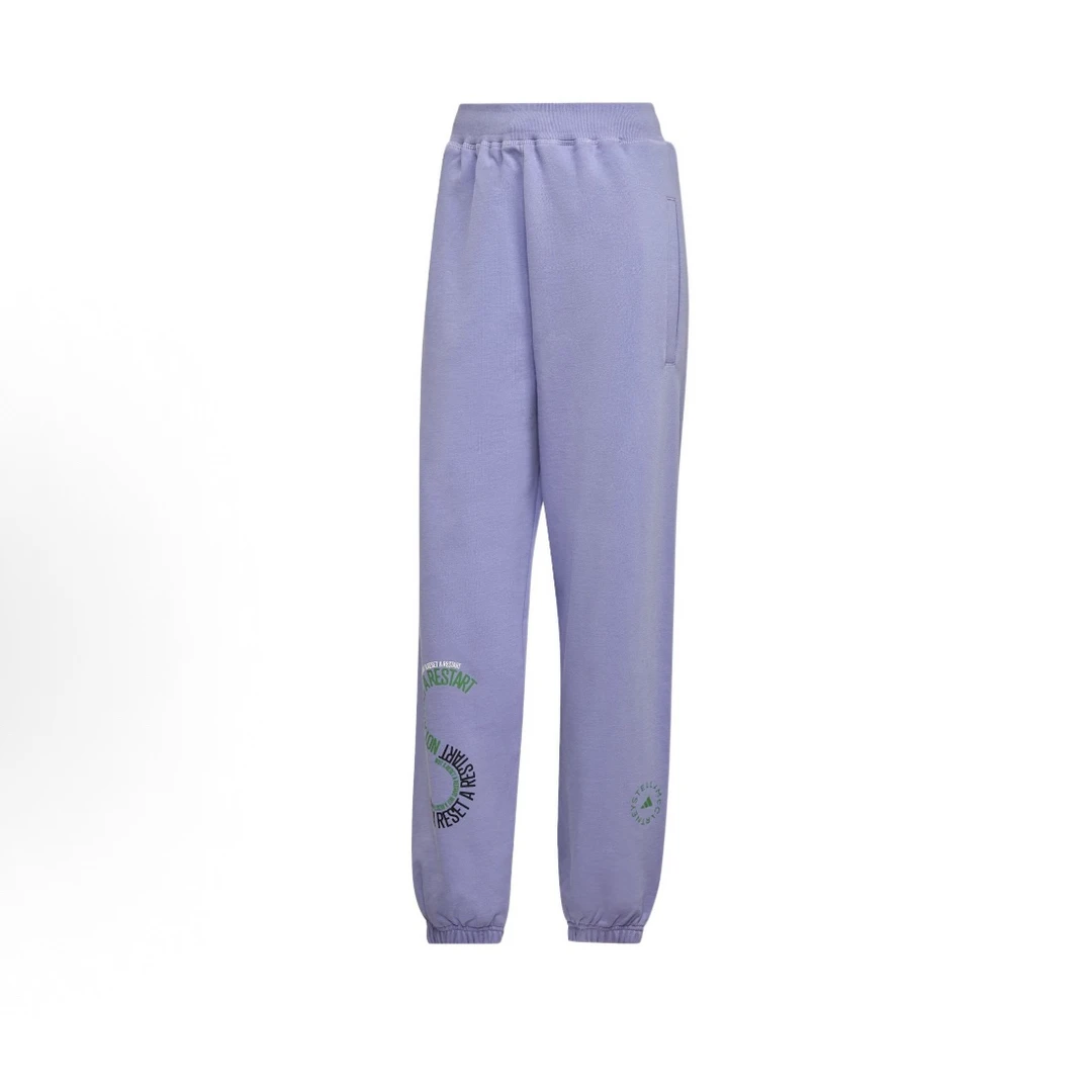 adidas纯色品牌Logo印花情侣款运动裤 男女同款 紫色IB5908