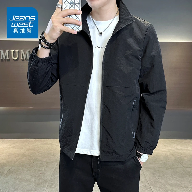 真维斯男士夹克外套立领春秋季2025新款休闲百搭青年潮牌秋装上衣