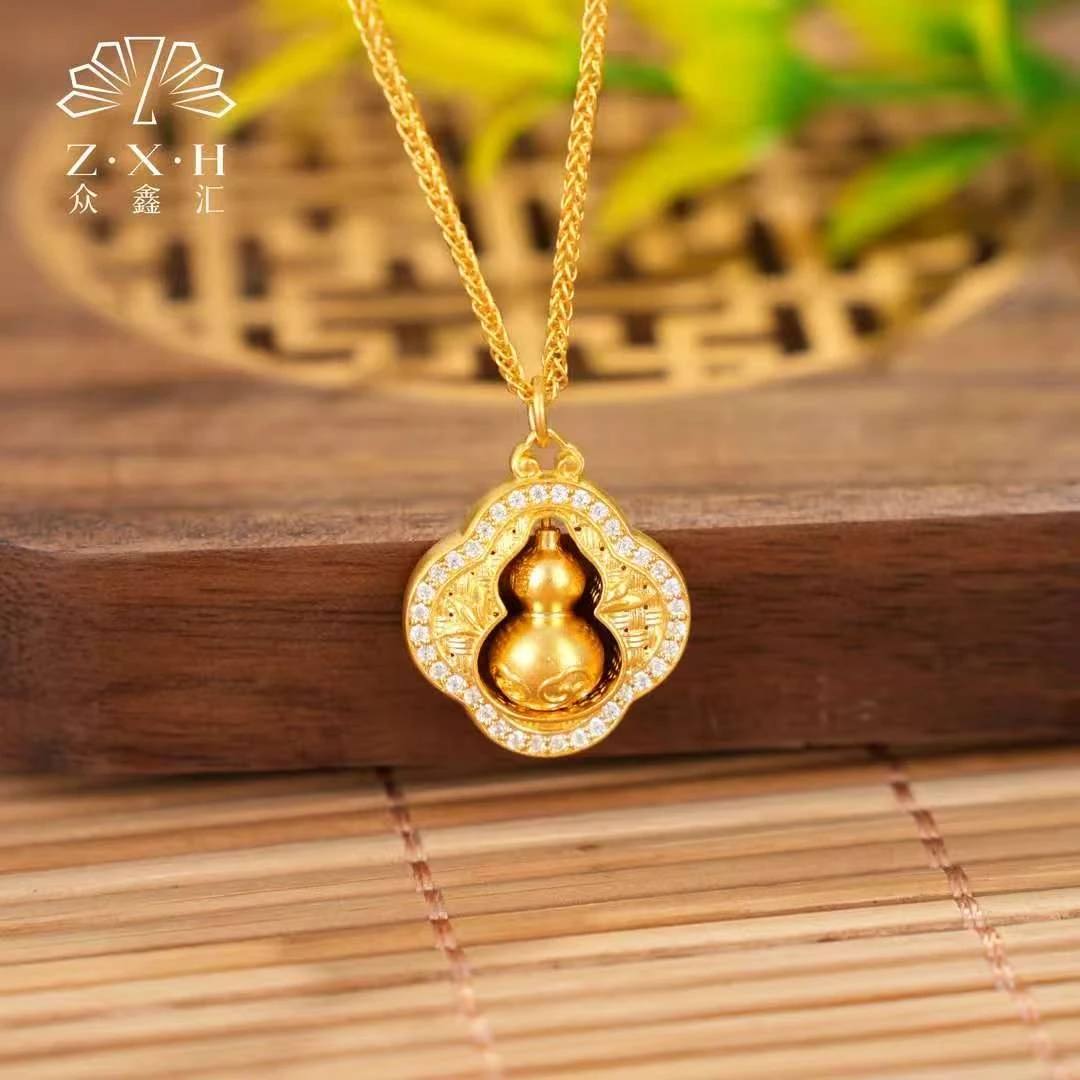 {众鑫汇}足金999 莫桑点钻时来运转时尚套链 10.38克 链长42