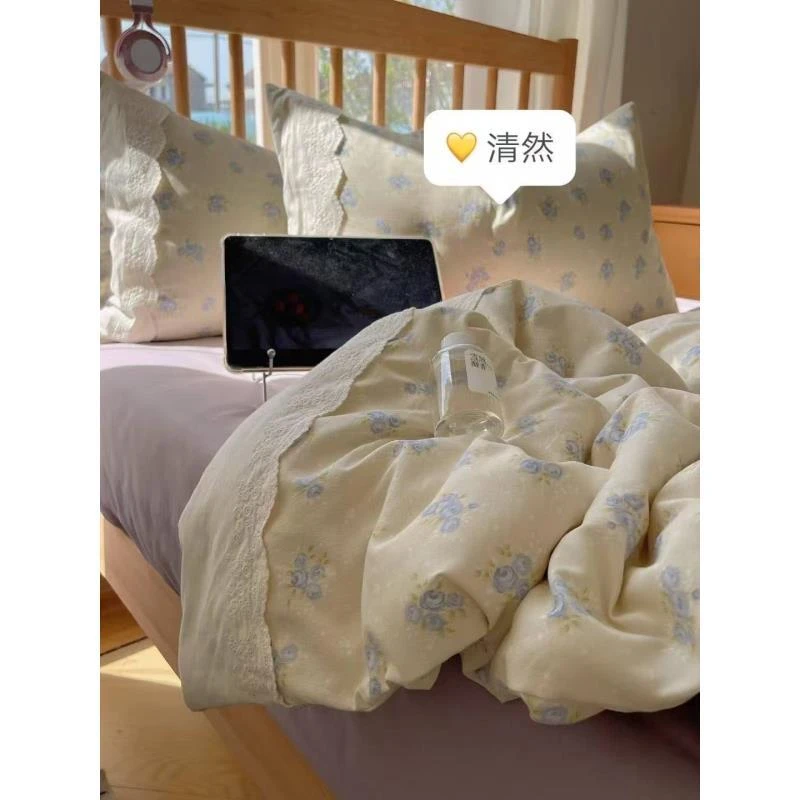 韩系蕾丝工艺夏被四件套