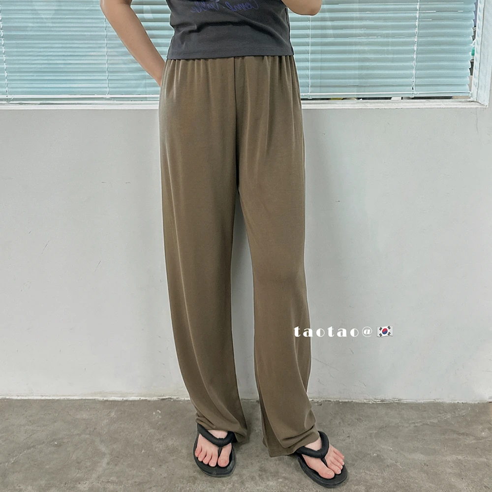 桃桃家【主打超凉爽】夏季铜氨丝休闲薄高腰防蚊防晒显瘦拖地裤033