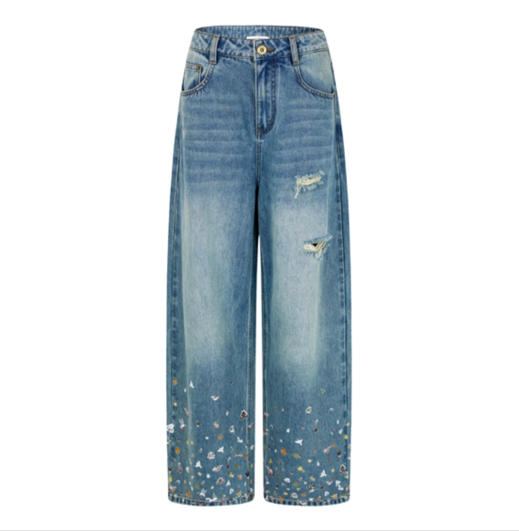 【SFF推荐】Journal Record25秋冬印花阔腿牛仔裤160223