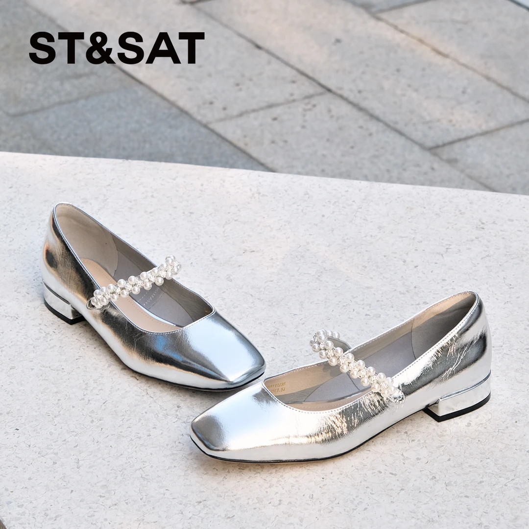 【梦幻珍珠】星期六玛丽珍春季新款甜美法式方头浅口单鞋SSD1111238