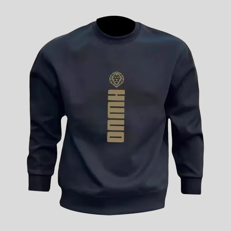 ohmmayby新款男士高端休闲时尚潮流加绒保暖卫衣冬季圆领打底衫