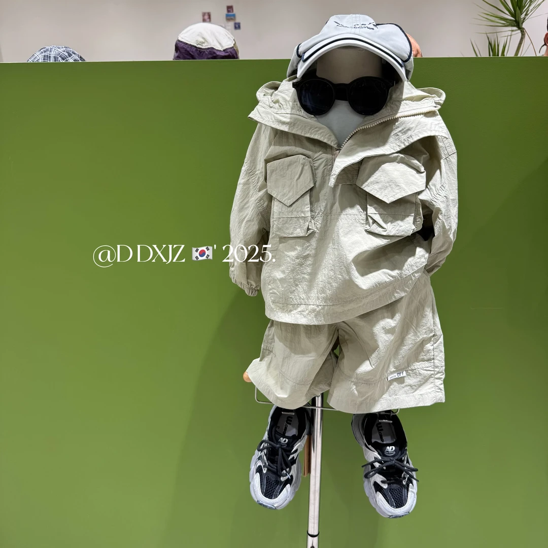 【套装捡漏】夏季儿童韩版男女宝连帽防晒两件套套装 DD35238