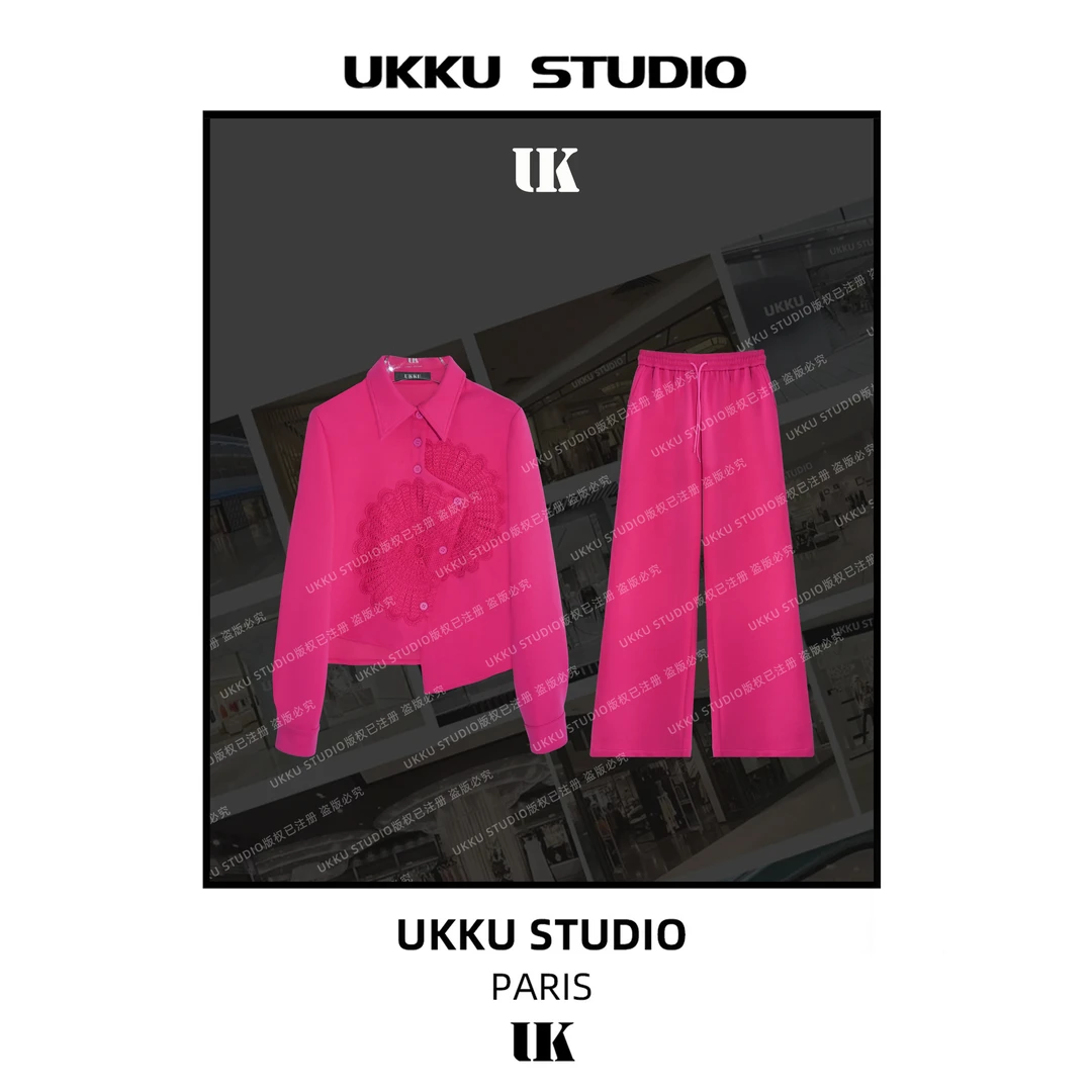 ZX【UKKUSTUDIO】早春设计感运动休闲轻奢气质百搭衬衫套装613618