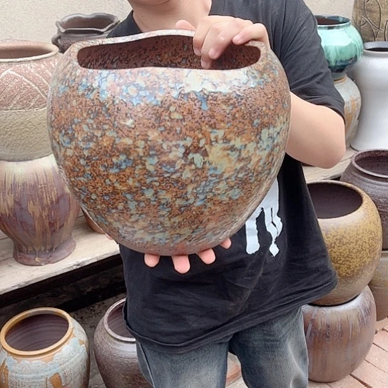 紫砂花盆高度23口径20