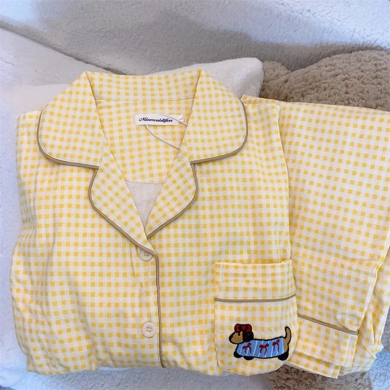 【新款云朵棉】日系奶fufu睡衣女春秋季长袖长裤宽松休闲学生家居服