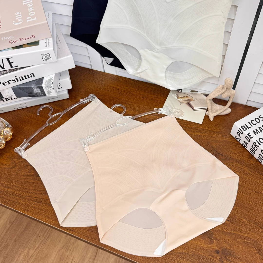 【定制款】 3条装春夏高腰冰丝无痕收腹提臀一片式果冻条女士内裤