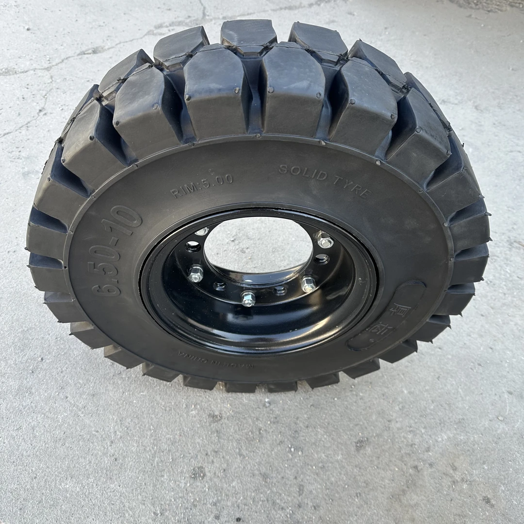 杭叉A35后轮实心胎配钢圈6.50-10实心胎叉车后轮3.5吨后轮胎