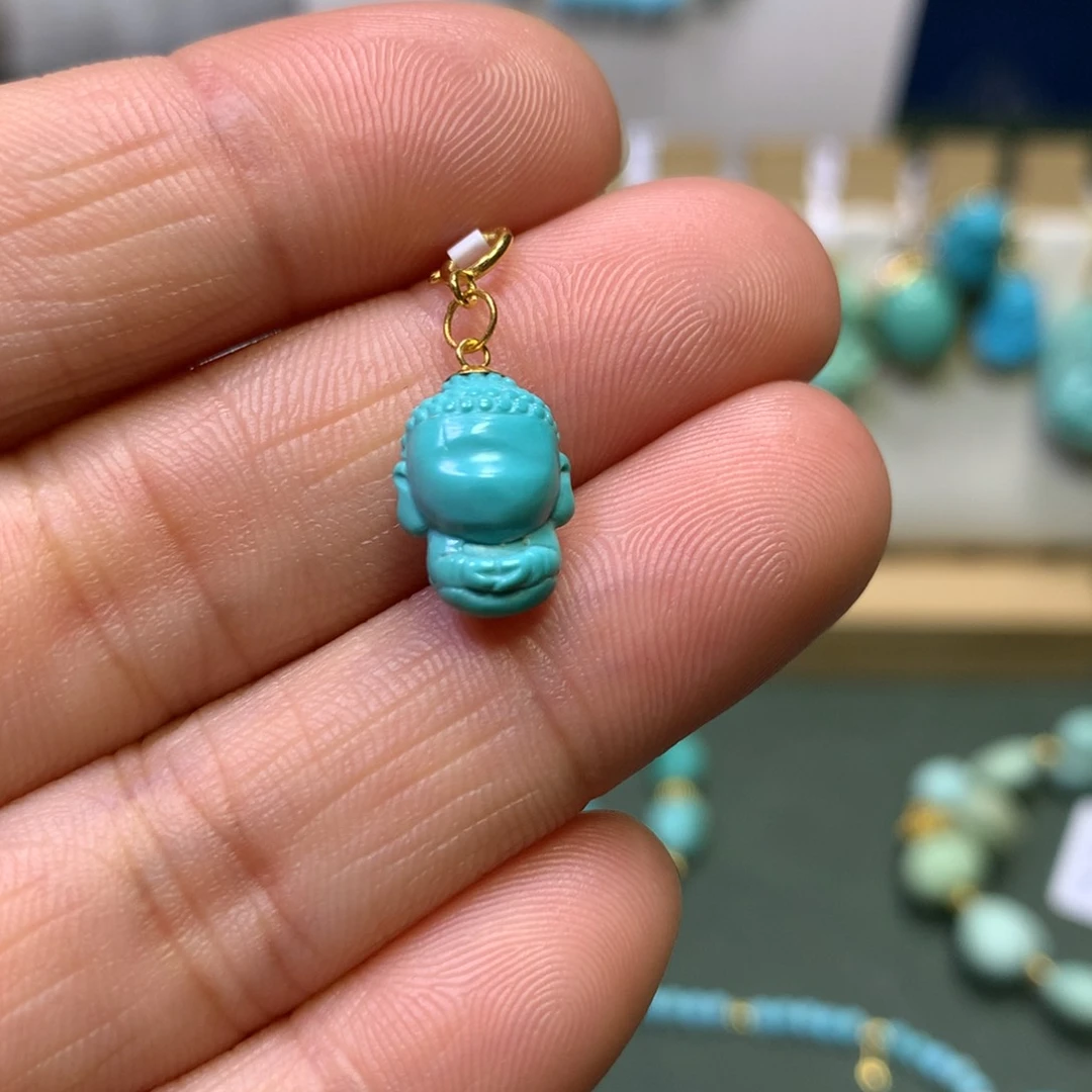 绿松石滴流18K金镶嵌