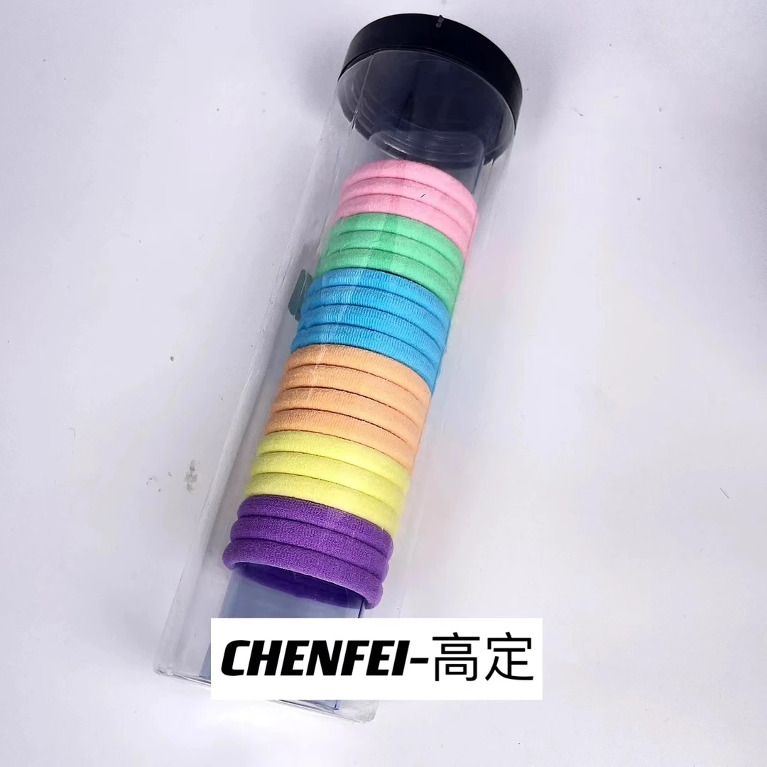 A儿童皮筋小女孩不伤发彩色罐装花边橡皮筋宝宝头绳扎头发1292