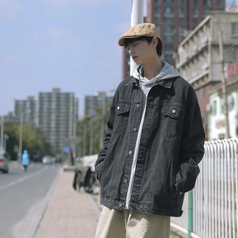 artsman/港仔文艺男 纯色水洗牛仔外套男女同款春秋复古街头宽松