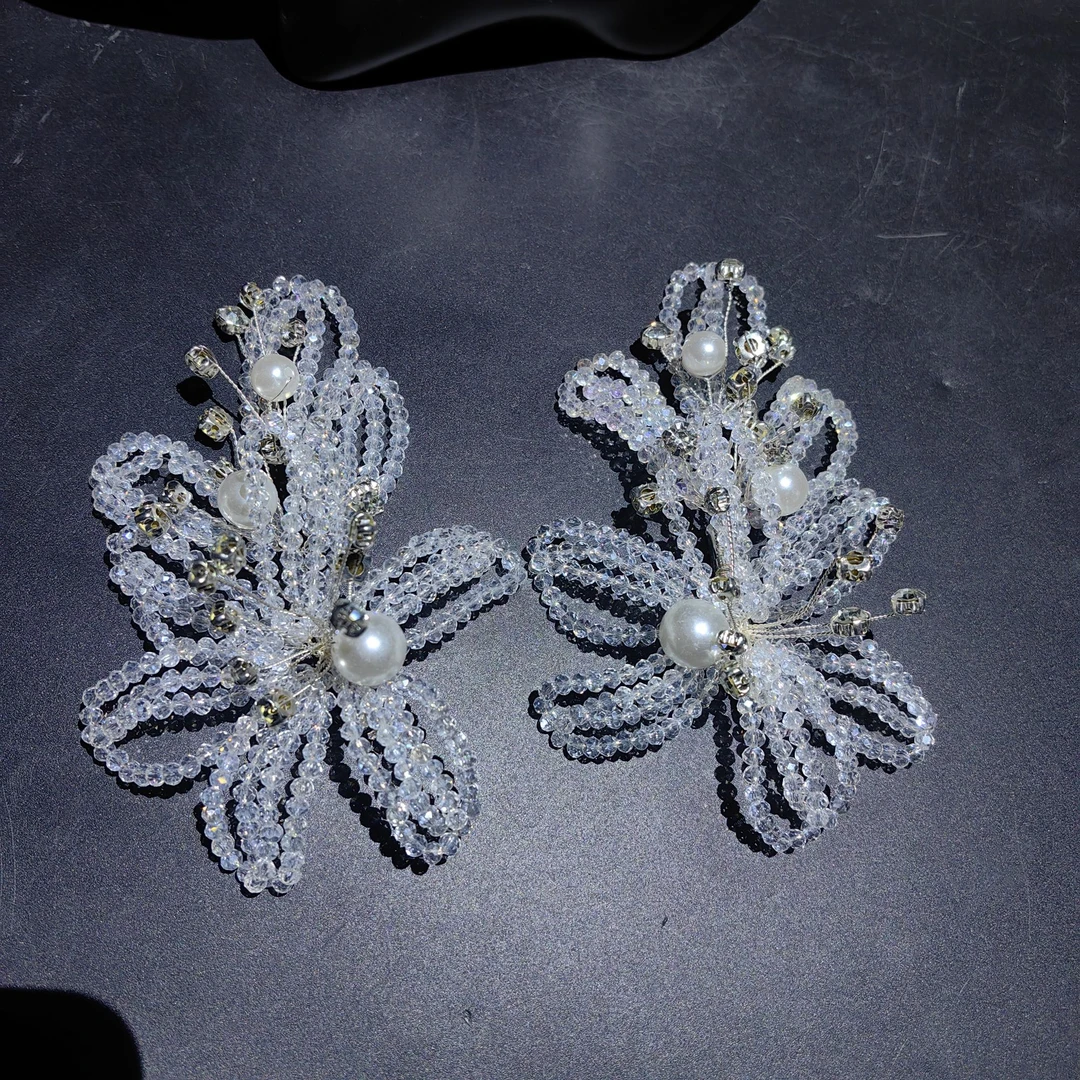 合金仿水晶婚庆饰品 B007韩式新娘头饰皇冠重工边夹时尚甜美手工