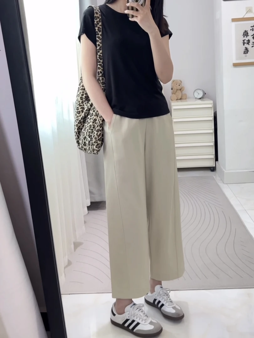 YANA藏肉凉凉九分裤 原宿风休闲裤百搭垂感直筒