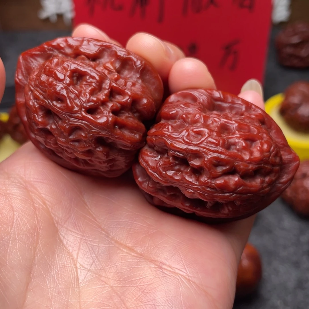 文玩核桃吊坠文玩核桃 手把件 赤龙鸡心 35