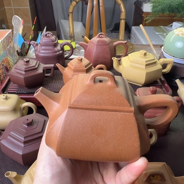 紫砂茶壶段泥抽脚石瓢封釉