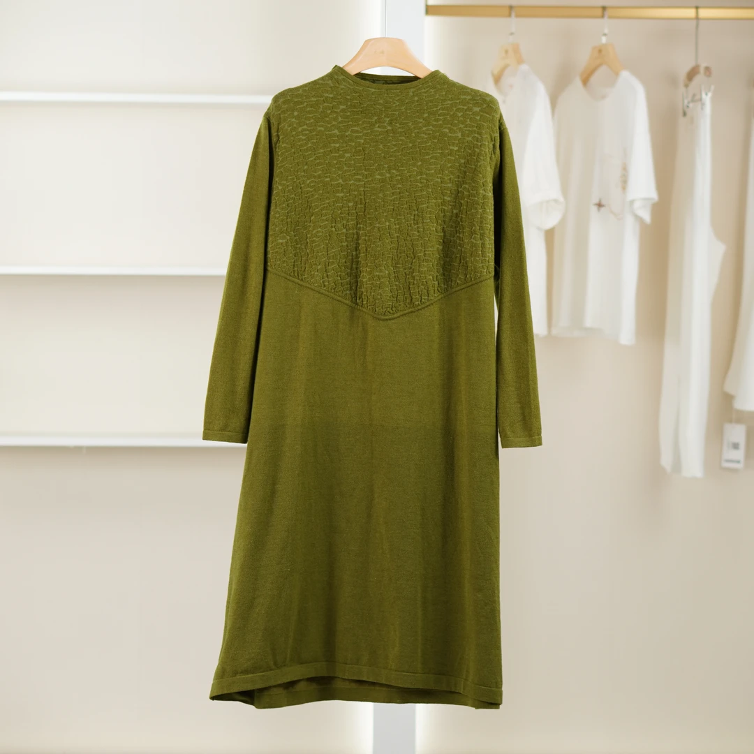 【深圳南油】3090379 秋季时尚简约长袖针织连衣裙品牌女装