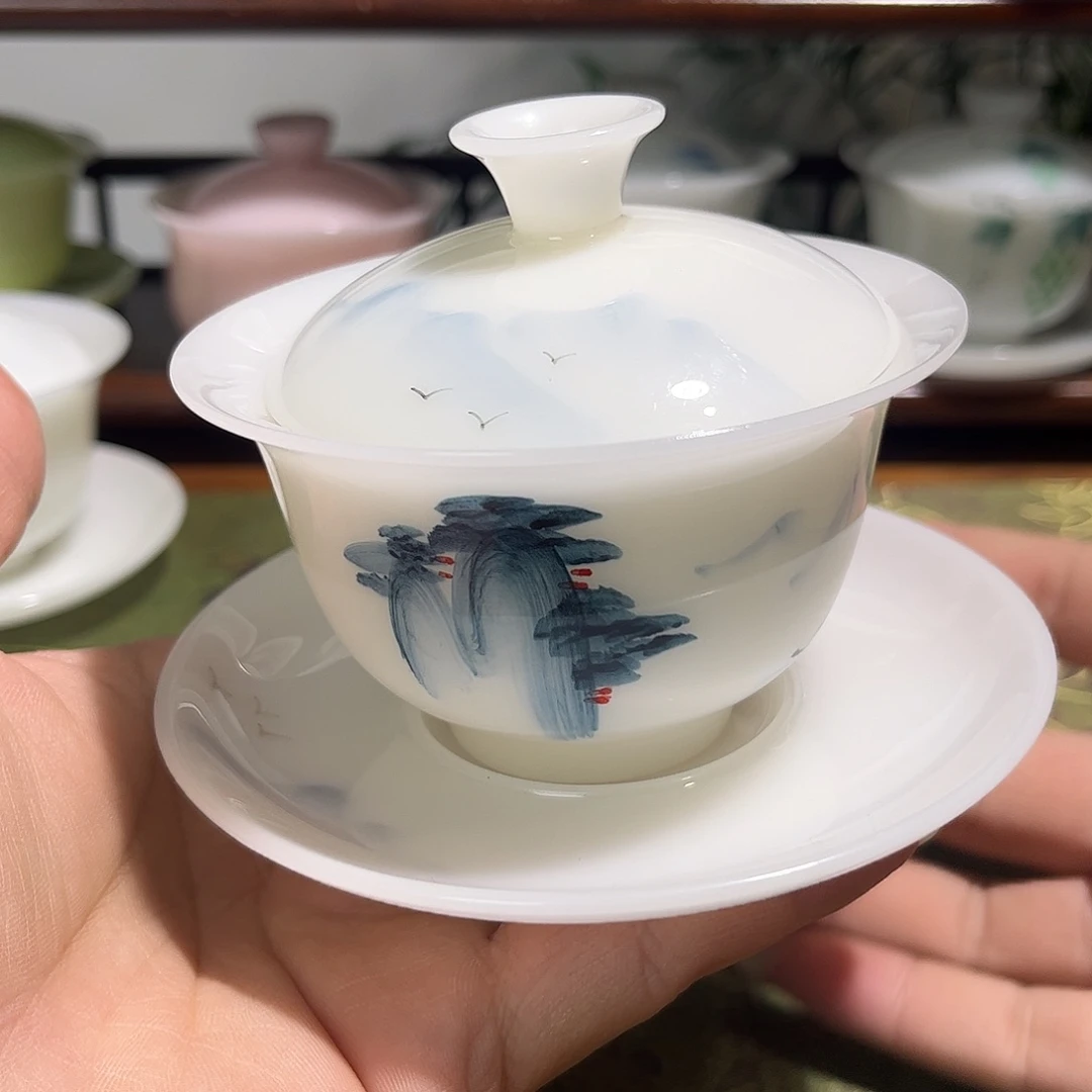 璞玉手绘盖碗hhgghhhhhhhjjjjj