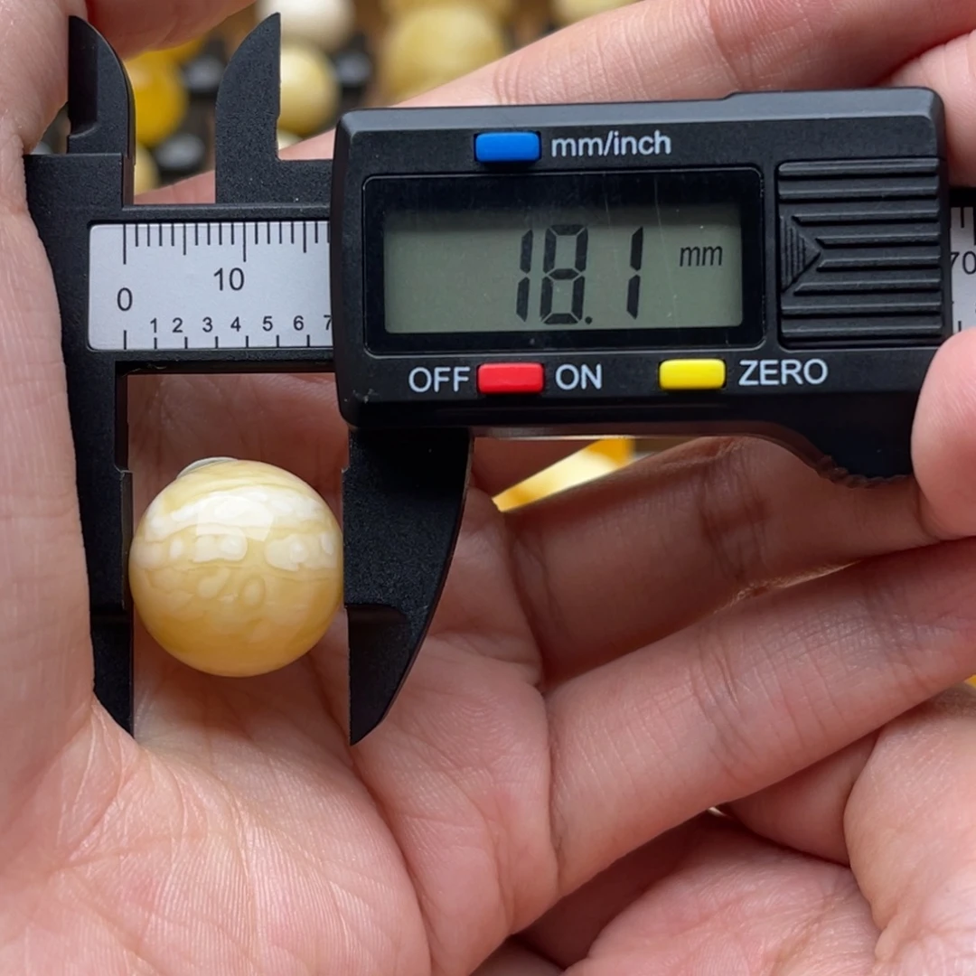 琥珀未镶嵌裸石蜜蜡圆珠静