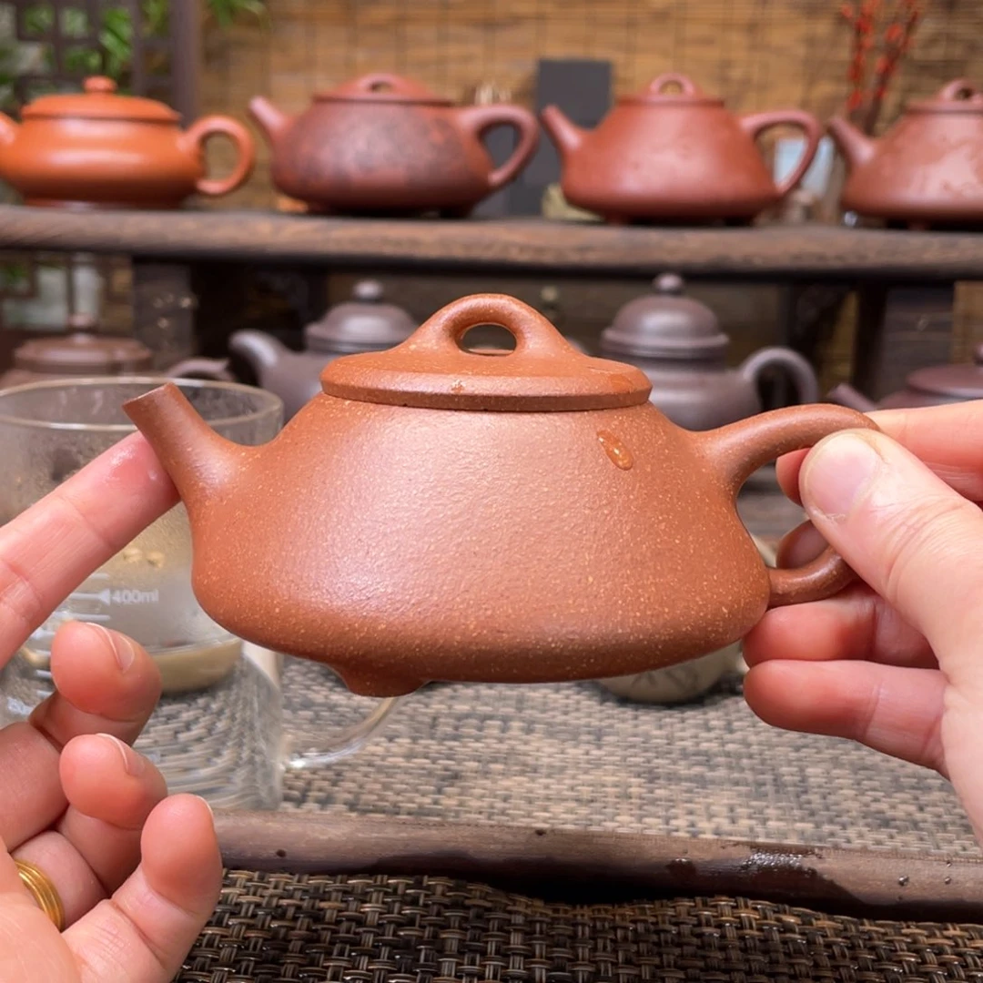 紫砂茶壶雨*宜兴原矿紫砂手工制200