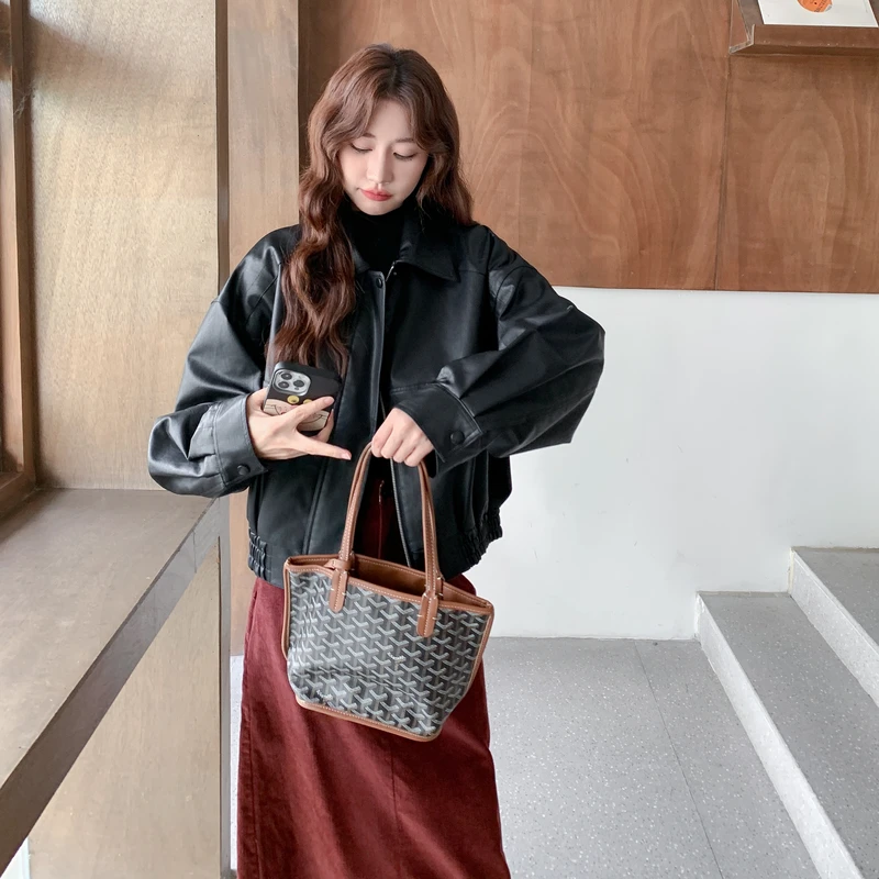 黑色高级感复古机车pu皮衣夹克女春秋新款炸街休闲显瘦美式短外套