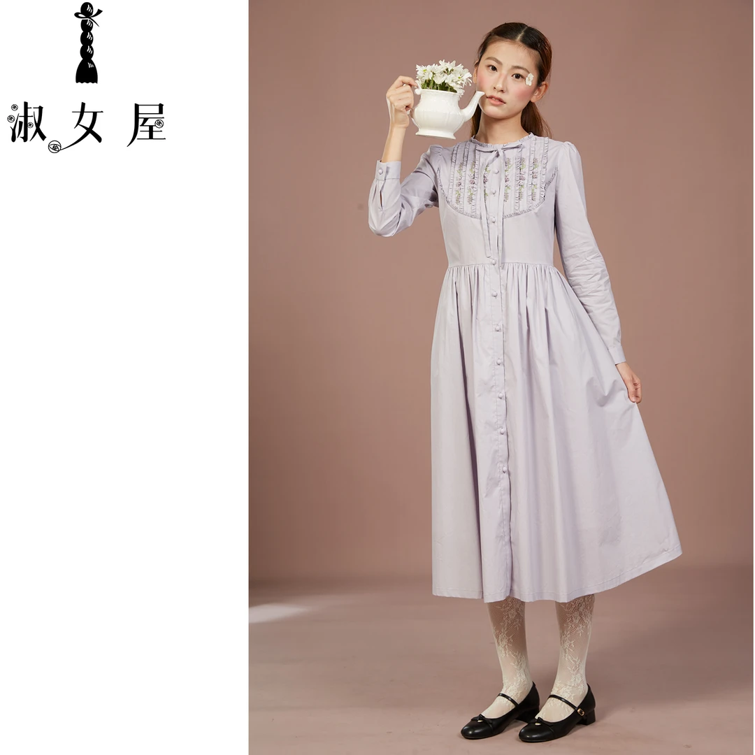 淑女屋官方旗舰店秘密花园。少女连衣裙③号纯棉优雅甜美小清新