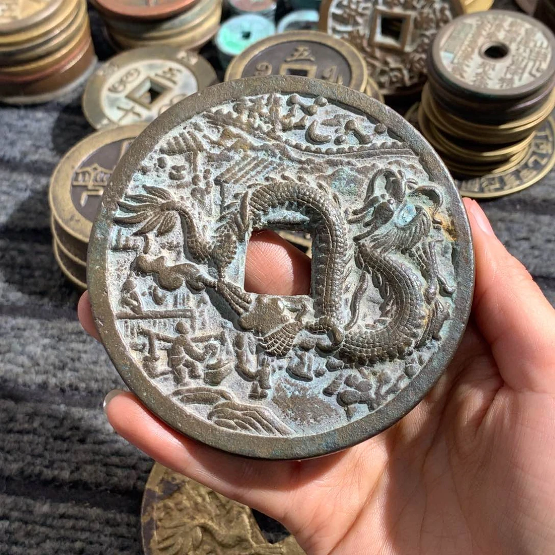 铜花钱手工翻砂铸造现代工艺品