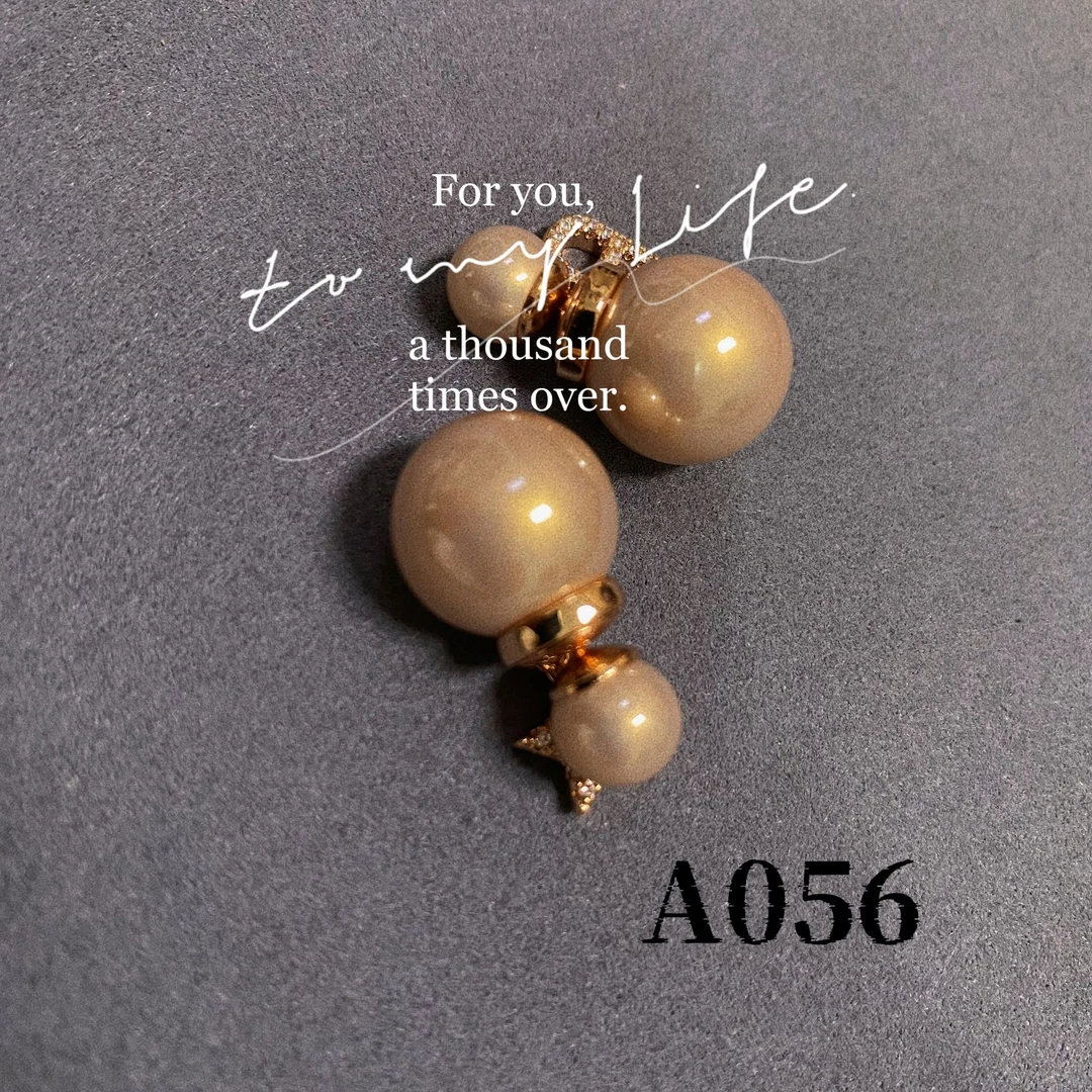 铜合金耳饰 A100-迪迪家AB款师家珠珠耳环