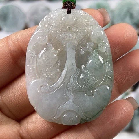 翡翠颈饰未镶嵌年年有余福利