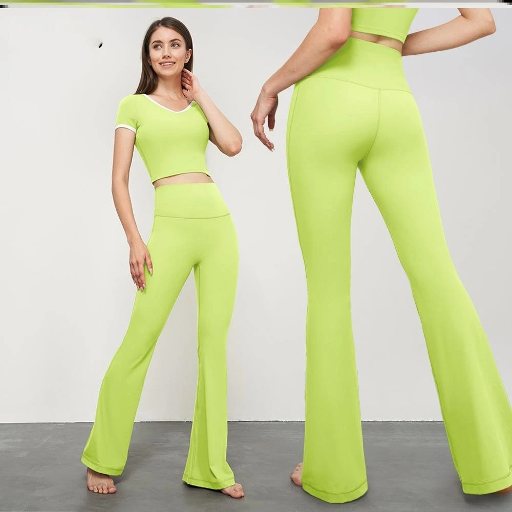 LULUISSUE提臀高腰微喇健身瑜伽裤薄款无尴尬线外穿紧身显瘦