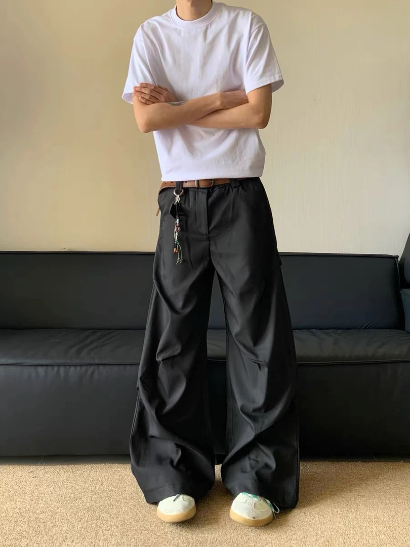 某保169！让你不愁穿搭的神裤！不帅都难！包顶！褶皱微喇休闲裤