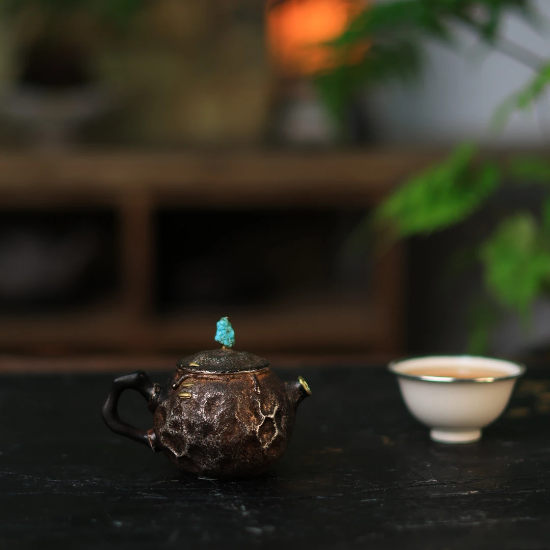 【夷嘉茗友】手工纯银把把银壶