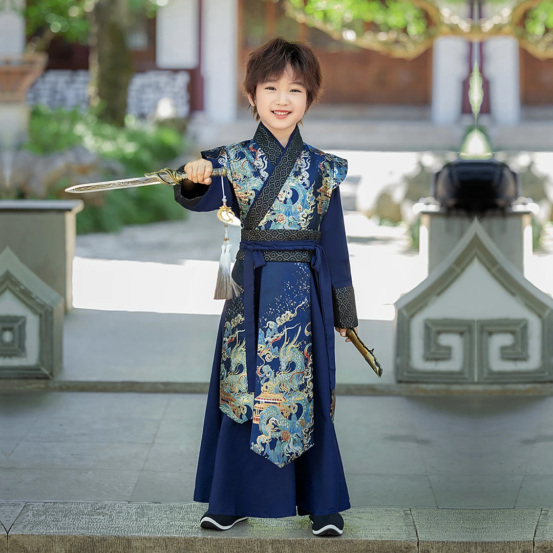 【辰龙】汉服男童秋季新品帅气武侠风男孩古风古装儿童中秋节演出服